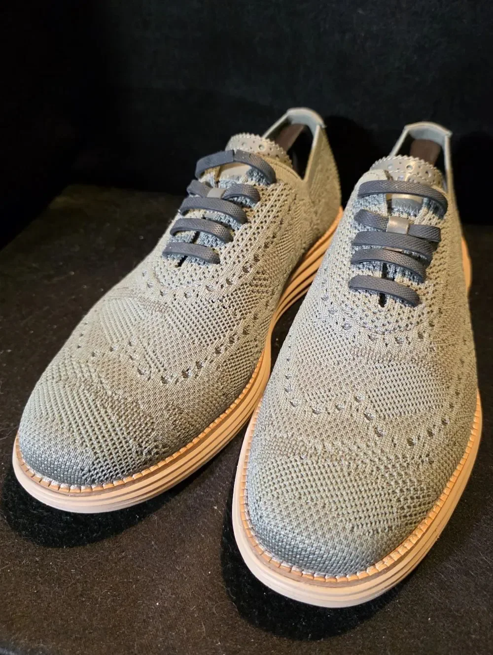 Cole Haan Sage Knit Wingtip Oxfords Contrast Cream Sole 11w